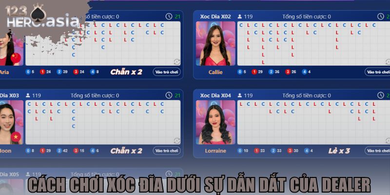 Cách chơi xóc đĩa dưới sự dẫn dắt của dealer