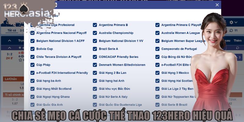 Chia sẻ mẹo cá cược thể thao 123hero hiệu quả