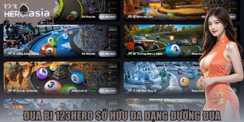 Đua bi 123hero sở hữu đa dạng đường đua