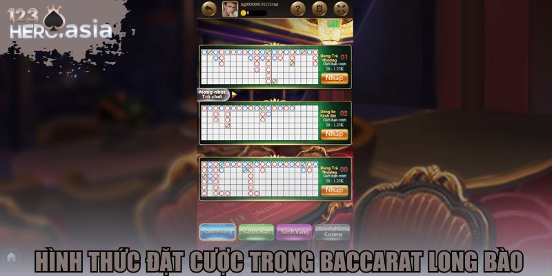 Hình thức đặt cược trong Baccarat long bào 