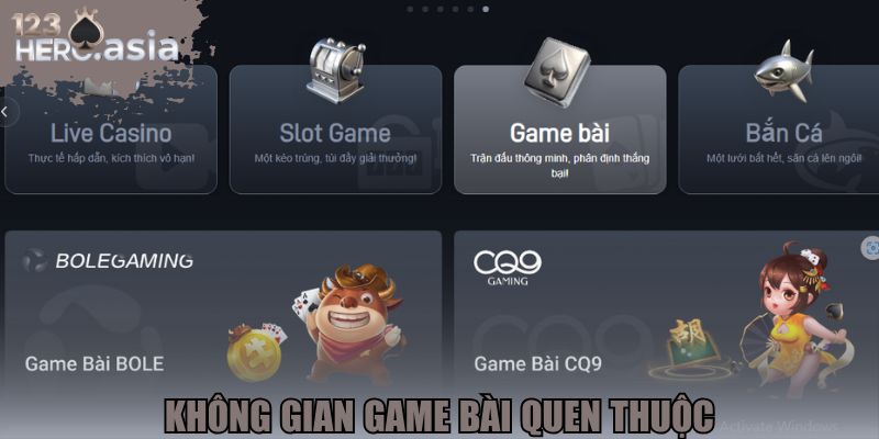 Không gian game bài quen thuộc với Tiến Lên, Mậu Binh, Phỏm và Poker