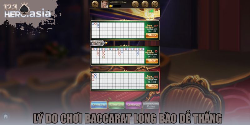 Lý do chơi Baccarat long bào dễ thắng 