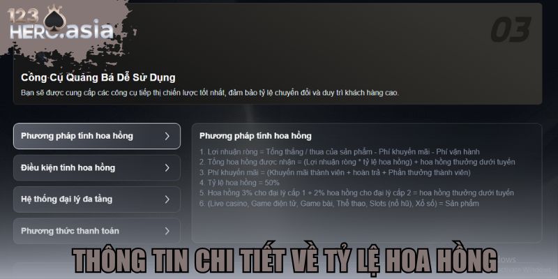 Thông tin chi tiết về tỷ lệ hoa hồng sau khi tham gia chương trình