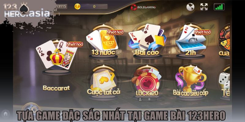 Tựa game đặc sắc tại game bài 123hero