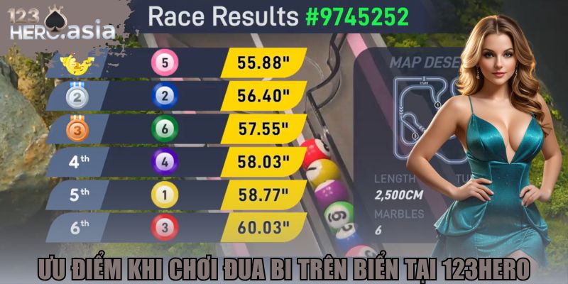 Những điểm nổi bật khi chơi đua bi trên biển tại 123hero